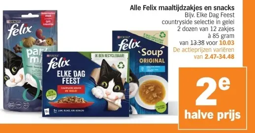 Aanbieding: Felix maaltijdzakjes en snacks