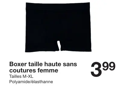 Offre: Boxer taille haute sans coutures femme