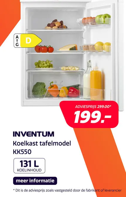 Aanbieding: Koelkast tafelmodel KK550