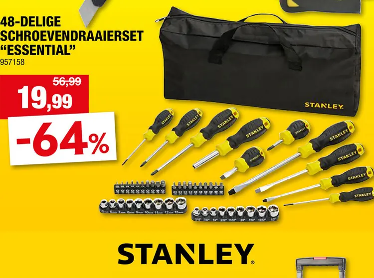 Aanbieding: Stanley STHT0-70887 Essential schroevendraaierset 48-delig