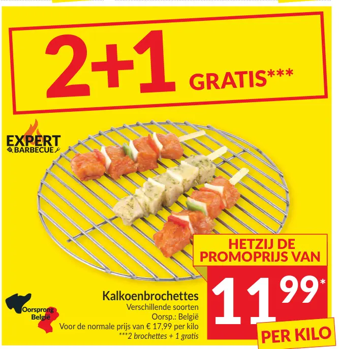 Promotie: Kalkoenbrochettes