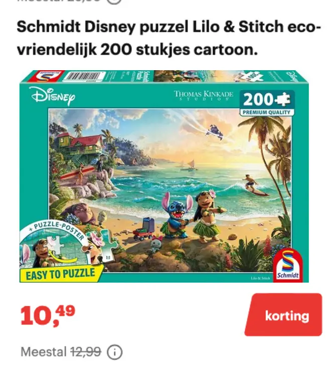 Aanbieding: Disney puzzel Lilo & Stitch