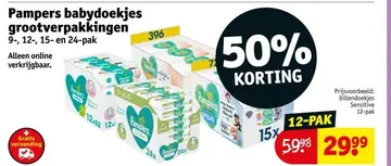 Aanbieding: Pampers babydoekjes grootverpakkingen