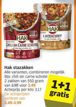 Offre: Hak stazakken chili sin carne schotel