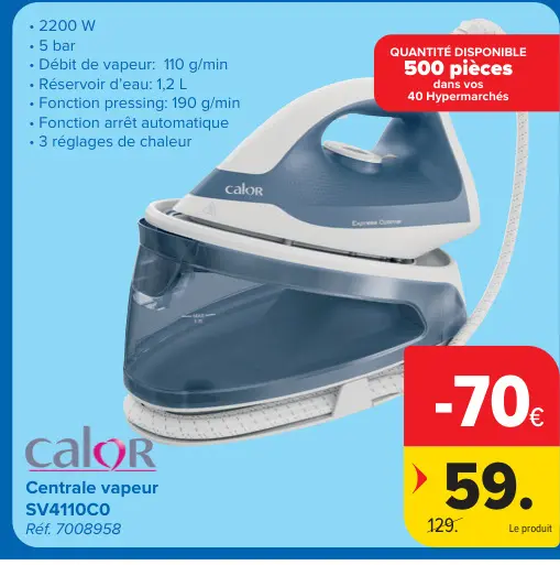 Offre: Centrale vapeur SV4110C0