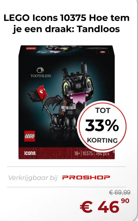Aanbieding: LEGO Icons 10375 Hoe tem je een draak: Tandloos