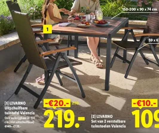 Aanbieding: Uitschuifbare tuintafel Valencia