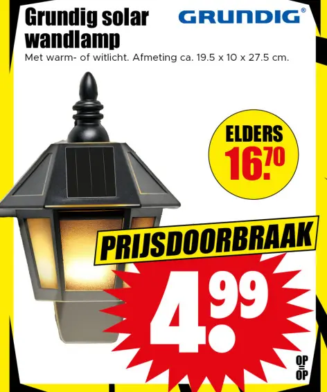 Aanbieding: Grundig solar wandlamp