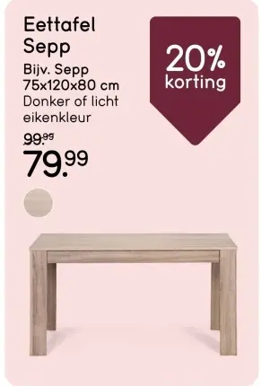 Aanbieding: Eettafel Sepp