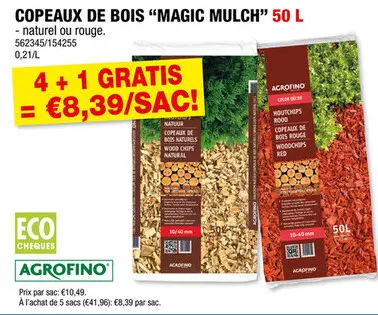 Offre: Agrofino Color Décor copeaux de bois 10-40 mm 50l naturel