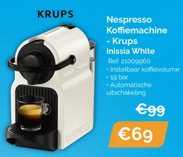 Aanbieding: Nespresso Koffiemachine - Krups Inissia White