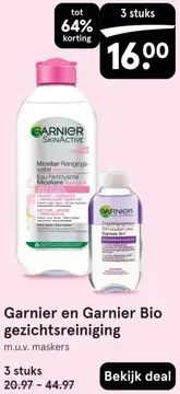 Aanbieding: Garnier en Garnier Bio gezichtsreiniging