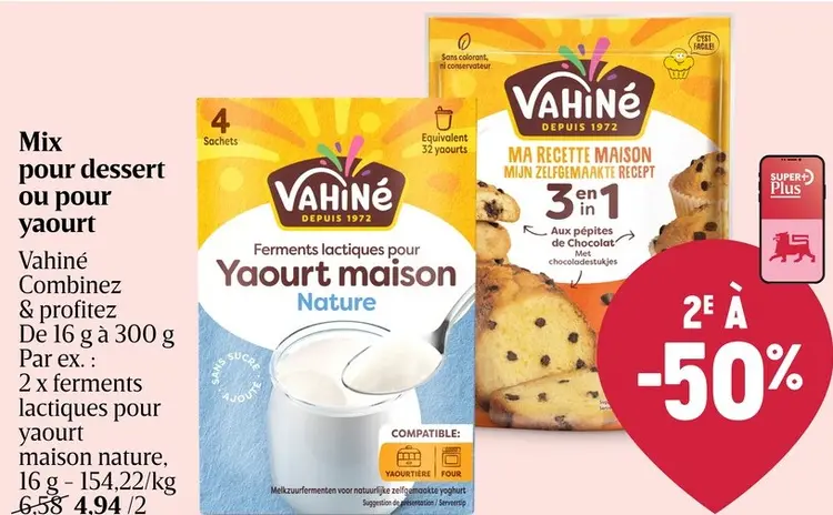 Offre: Mix pour dessert ou pour yaourt