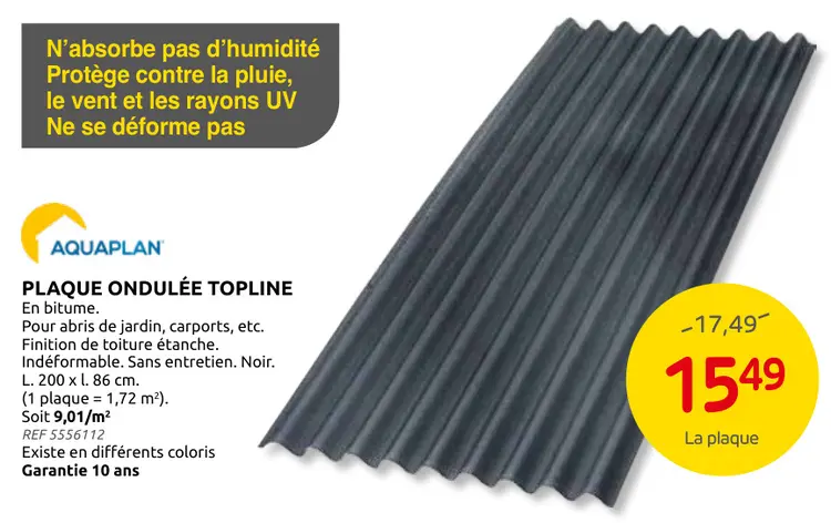 Offre: Plaque ondulée topline