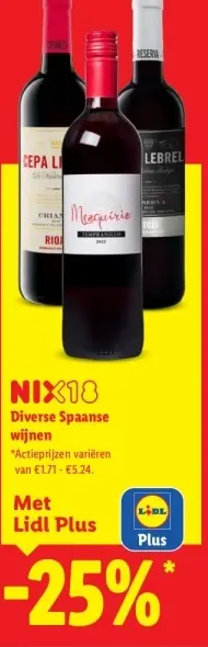 Aanbieding: Diverse Spaanse wijnen