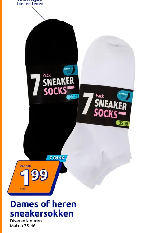 Aanbieding: Dames of heren sneakersokken
