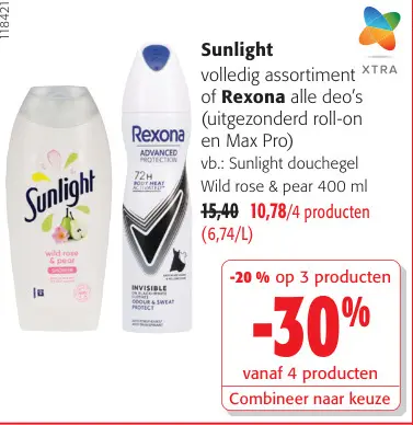 Promotie: Alles van Sunlight of de deodorant van Rexona