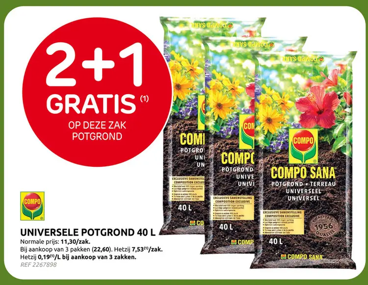 Promotie: Compo universele potgrond sana 40l