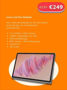 Aanbieding: Lenovo Tab Plus Mediatek