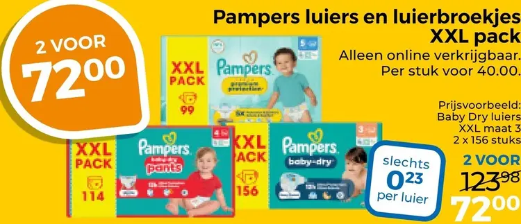 Aanbieding: Luiers en luierbroekjes XXL pack