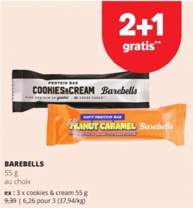 Offre: Barebells 55 g