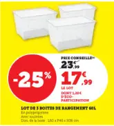 Aanbieding: LOT DE 3 BOITES DE RANGEMENT