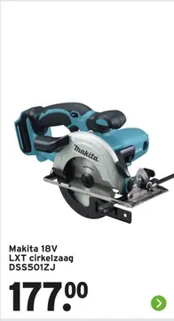 Aanbieding: Makita 18V LXT cirkelzaag DSS501ZJ