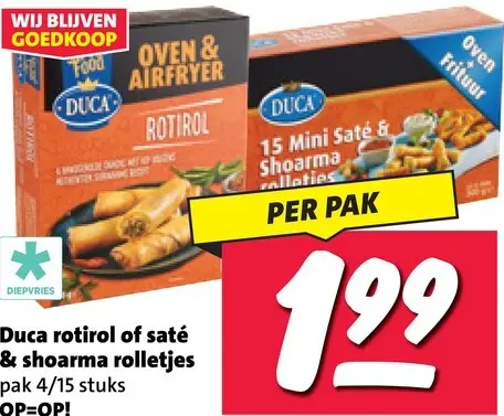 Aanbieding: Rotirol of saté & shoarma rolletjes
