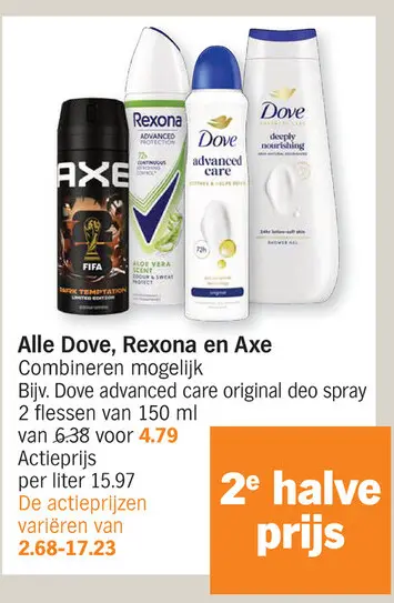 Offre: Alle Dove, Rexona en Axe