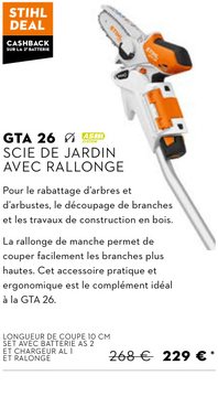 Offre: STIHL GTA 26 SCIE DE JARDIN AVEC RALLONGE