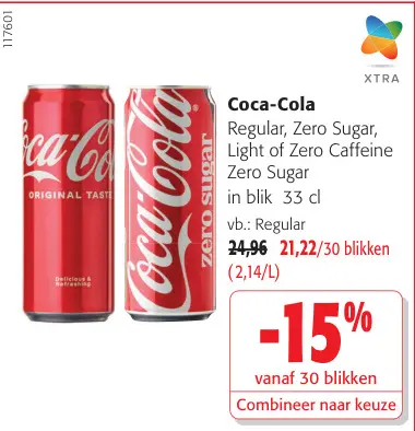 Promotie: Regular, Zero Sugar, Light of Zero Caffeine Zero Sugar in blik