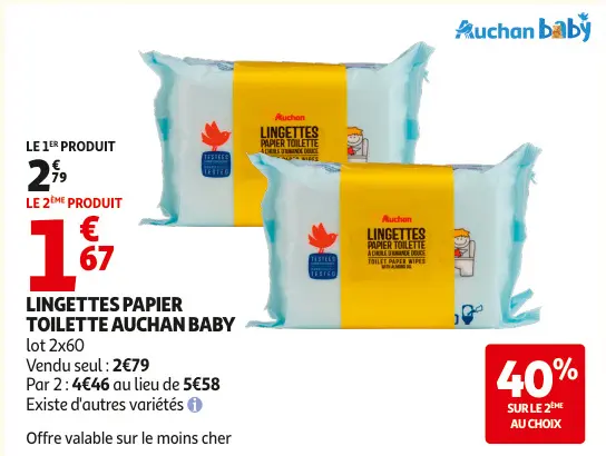 Promotie: Lingettes papier toilette