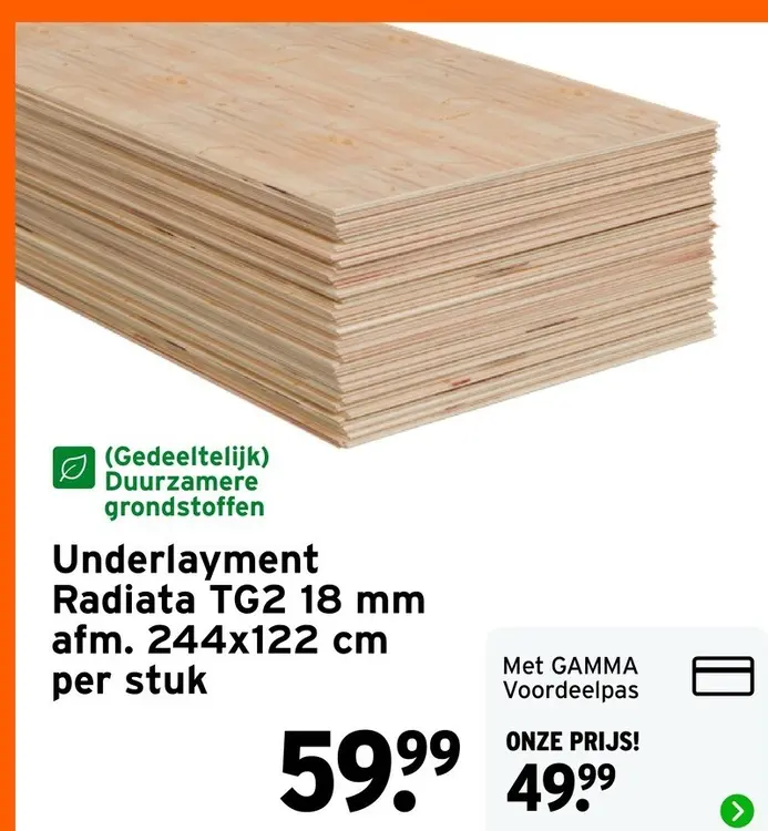 Aanbieding: Underlayment Radiata TG2