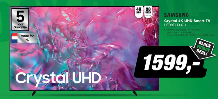 Aanbieding: Samsung Crystal 4K UHD Smart TV UE98DU9070 (2024)