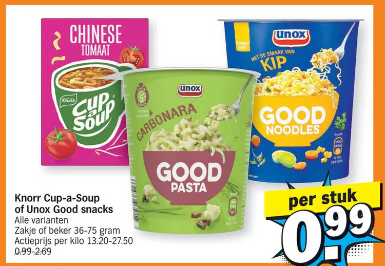 Promotie: Knorr Cup-a-Soup of Unox Good snacks