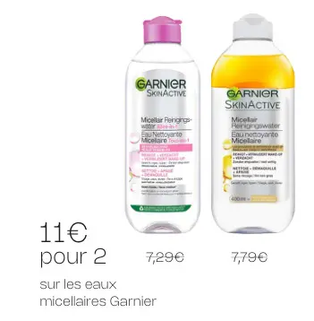 Offre: Sur les eaux micellaires Garnier