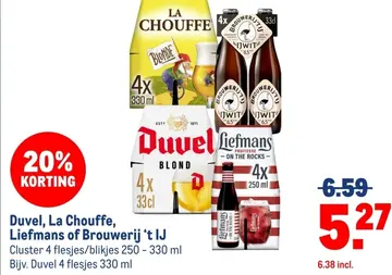 Aanbieding: Duvel, La Chouffe, Liefmans of Brouwerij 't I