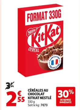 Offre: Céréales au chocolat KitKat Nestlé