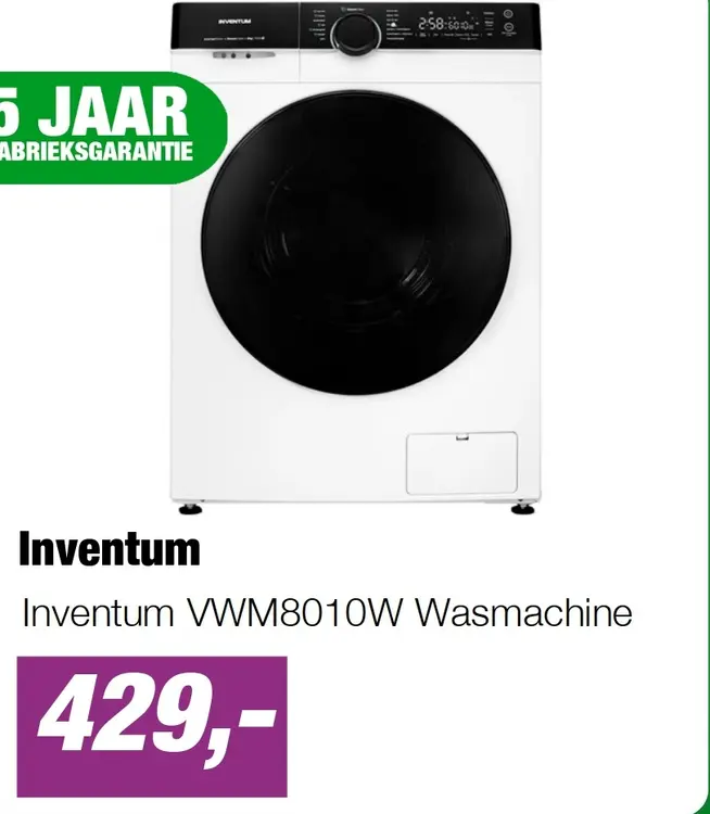 Aanbieding: Inventum VWM8010W Wasmachine
