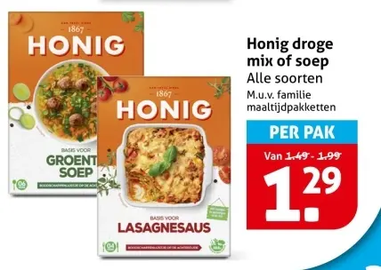 Aanbieding: Honig droge mix of soep