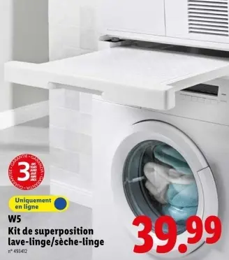 Offre: Kit de superposition lave-linge/sèche-linge