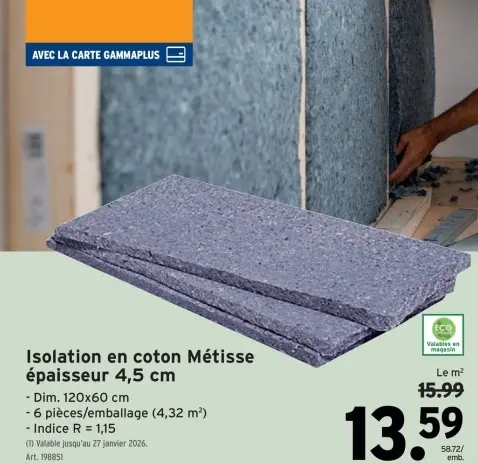 Offre: Isolation en coton Métisse