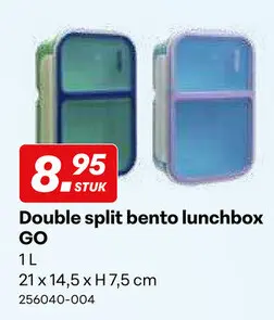 Promotie: Double split bento lunchbox GO