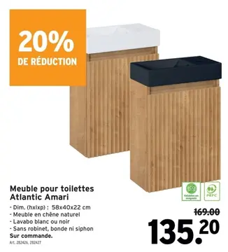 Offre: Meuble pour toilettes Atlantic Amari