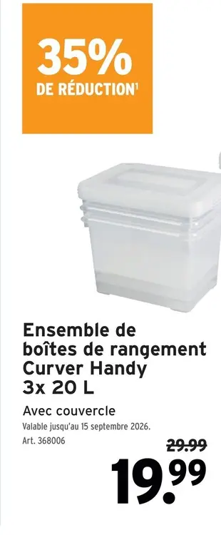 Offre: Ensemble de boîtes de rangement