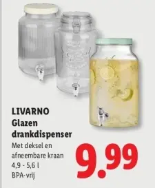 Aanbieding: Glazen drankdispenser