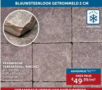 Aanbieding: KERAMISCHE TERRASTEGEL "BINCHE"
