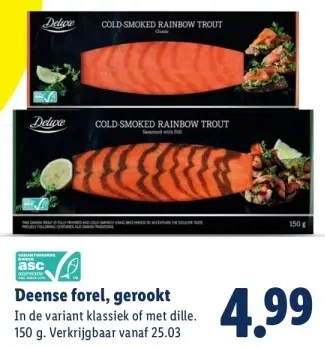Aanbieding: Deense forel, gerookt