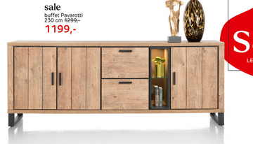 Offre: Pavarotti, Buffet 230 Cm - 3-Portes + 2-Tiroirs + 2-Niches (+ LED)