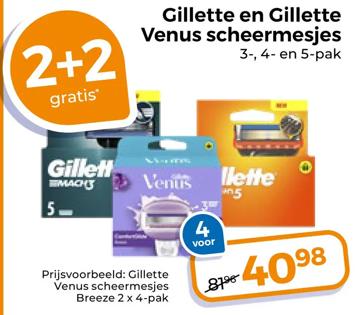 Aanbieding: Gillette en Gillette Venus scheermesjes